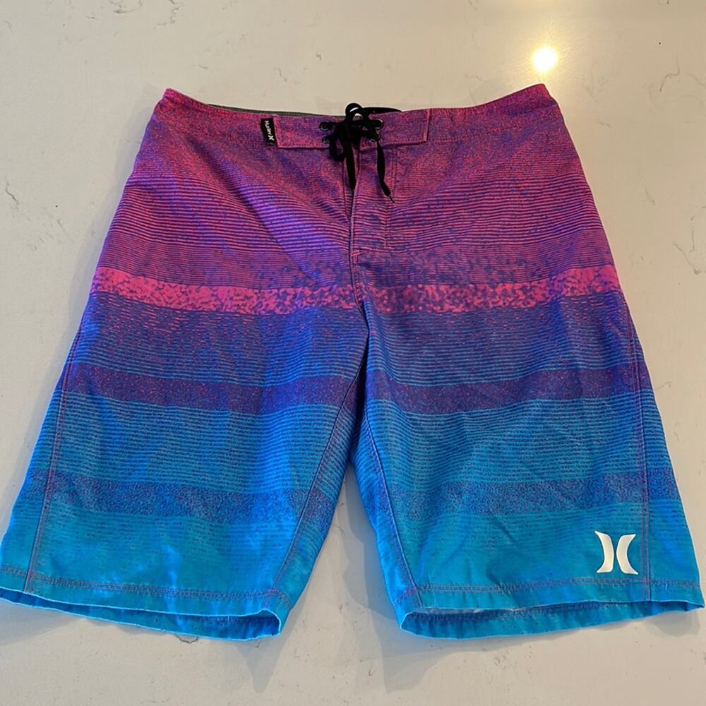 Hurley Kids Swim Trunks - Purple and Blue